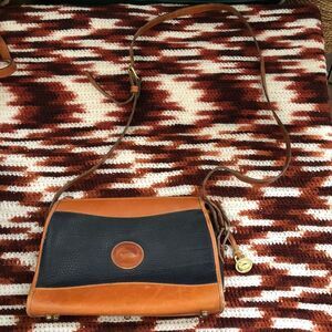 Vintage Dooney & Bourke Leather Black Brown Crossbody Shoulder Hand Bag Purse US